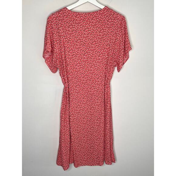 Rolla's Milla Short Sleeve Mini Tulips Swing Dress Coral/White Women's Size XL - Picture 11 of 14